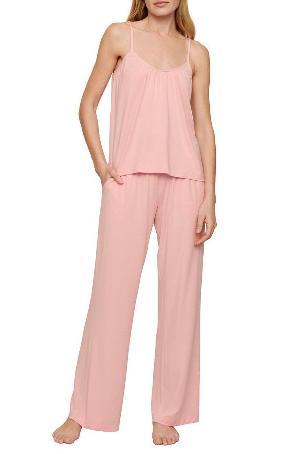 エバージェイ レディース アンダーウェア ナイトウェア パンツ Eberjey Giselle Cami & Pants Pajama Set Silver Pink ピンク