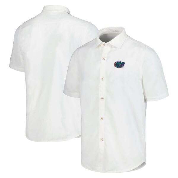 トッミーバハマ メンズ トップス シャツ Men's Tommy Bahama White Florida Gators Coconut Point Palm Vista IslandZone Camp Button-Up Shirt White ホワイト|ReVida 店