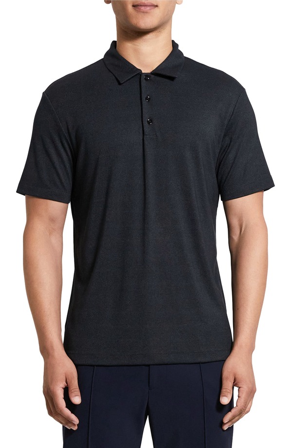 セオリー メンズ トップス ポロシャツ Theory Bron C.Anemone Polo Black Multi - A0p ブラック|ReVida 店
