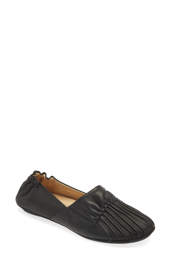 黒茶青み レディース シューズ パンプス Chocolat Blu Cam Flat Black Leather 黒いこと