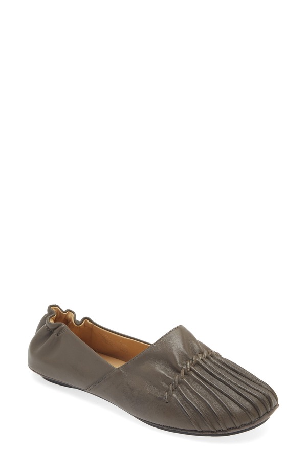 黒茶青み レディース シューズ パンプス Chocolat Blu Cam Flat Grey Leather 薄墨色