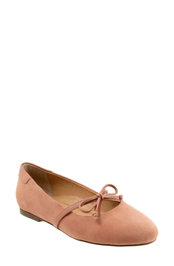 トロッターズ レディース シューズ パンプス Trotters Carissa Ballet Flat Pale Pink Suede ピンク