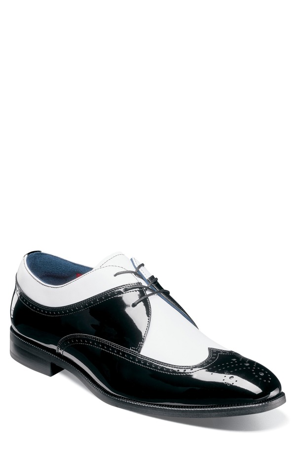 ステイシーアダムス メンズ シューズ オックスフォード ウィングチップ Stacy Adams Dayton II Wingtip Oxford Black/ White ホワイト