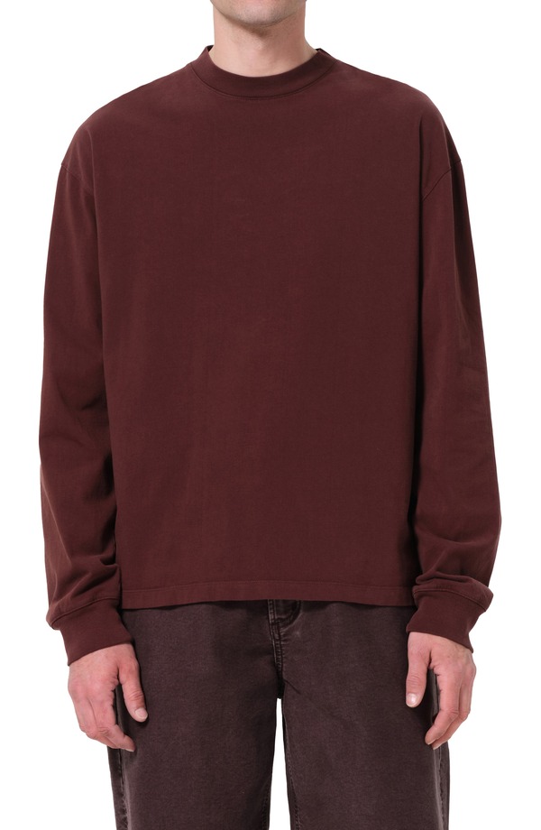アゴルド メンズ トップス Tシャツ コットン AGOLDE Asha Long Sleeve Cotton T-Shirt Bitteroot Dark