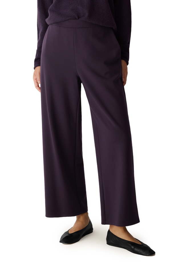 エイリーンフィッシャー レディース ボトムス レギンス ワイドレッグ パンツ アンクル Eileen Fisher Ankle Wide Leg Pants Aubergine オーバージーン