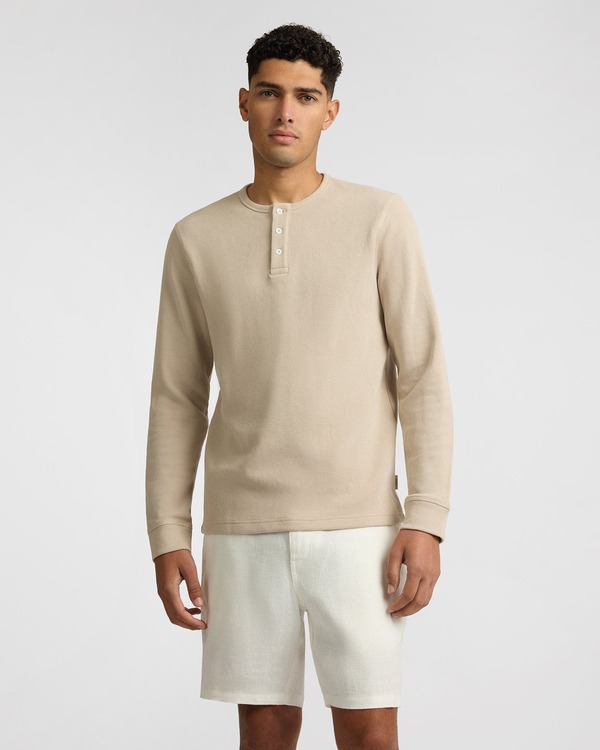 オニア メンズ アウター パーカー・スウェット シャツ コットン Onia Heavyweight Cotton Waffle Henley Sweatshirt Sand サンド