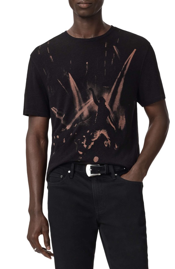 ジョンバルベイトス メンズ トップス Tシャツ グラフィック John Varvatos Disco Lights Graphic T-Shirt Black ブラック
