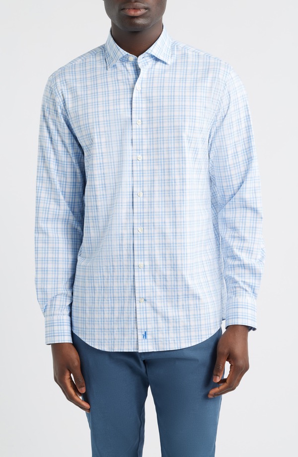 ジョニー オー メンズ トップス シャツ johnnie-O Rafael Everyday Performance Plaid Button-Up Shirt Wake チェック