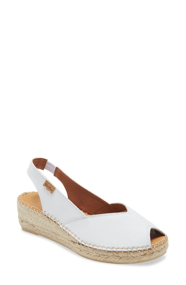トニーポンズ レディース シューズ サンダル Toni Pons Bernia Espadrille Wedge White Leather ホワイト
