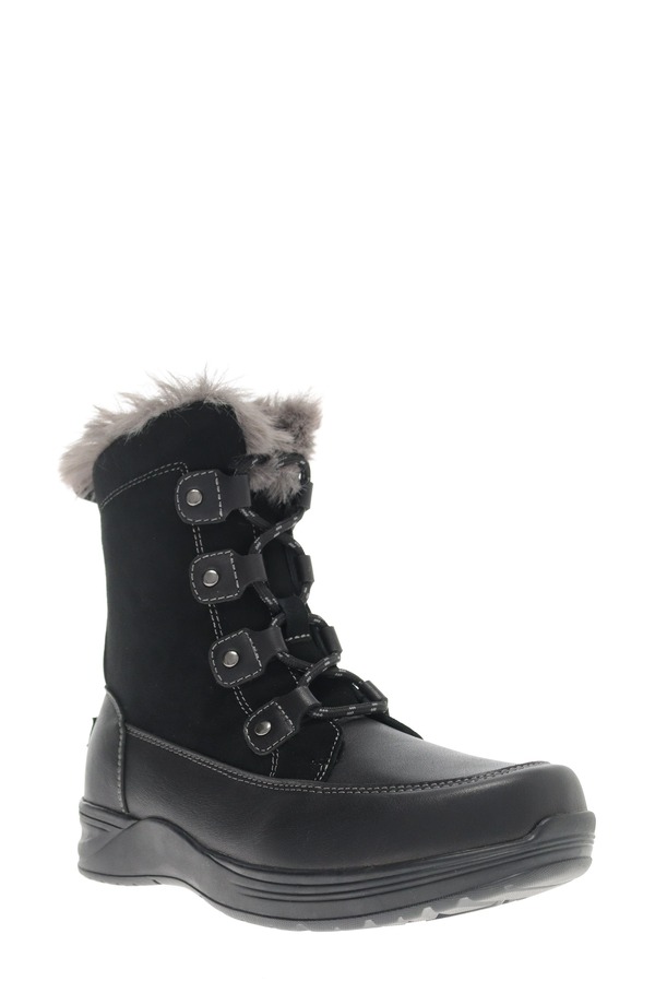 プロプト レディース シューズ ブーツ・レインブーツ Propt Dulcie Faux Fur Trim Bootie Black 黒いこと