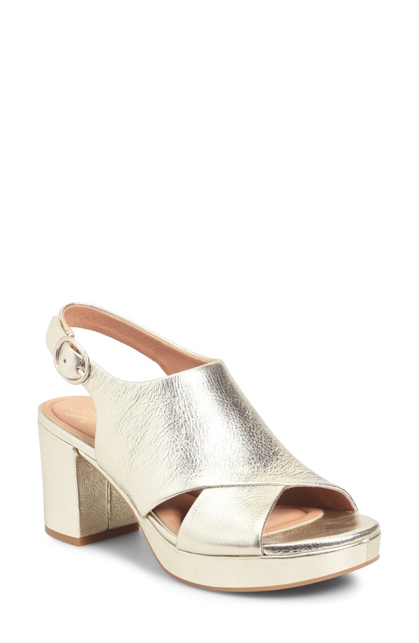 エスエフエフティ レディース シューズ ヒール プラットフォーム サンダル Sfft Liv Slingback Platform Sandal Platino