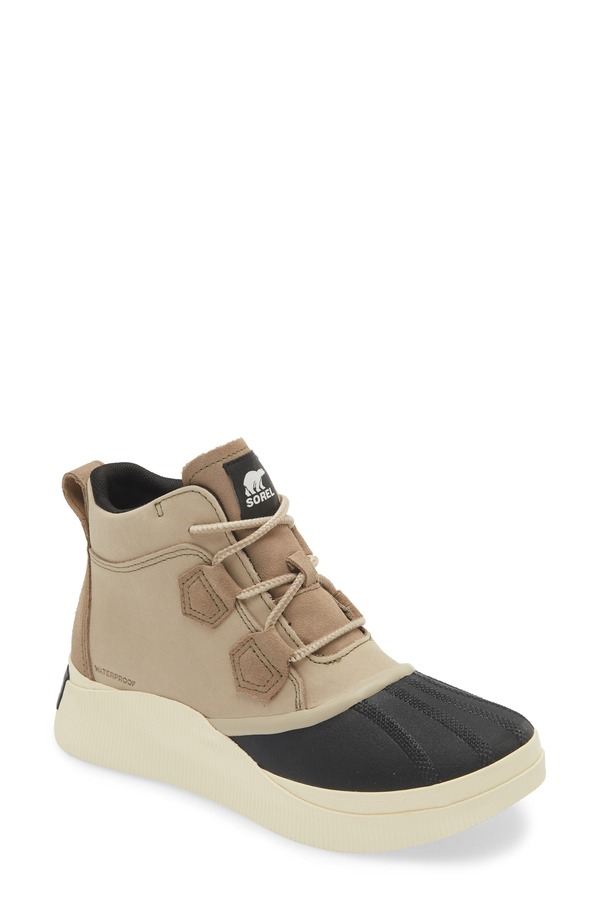 ソレル レディース シューズ ブーツ・レインブーツ SOREL Out N About IV Classic Waterproof Duck Boot Omega Taupe/ Black ブラック