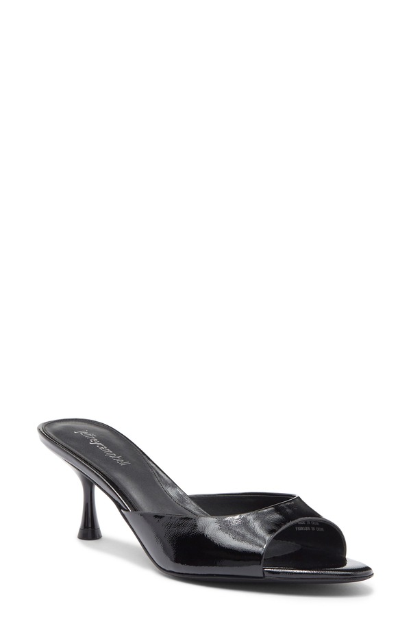 ジェフリー キャンベル レディース シューズ 踵 サンダル Jeffrey Campbell Spy-Kid Slide Sandal Black Crinkle Patent 黒いこと