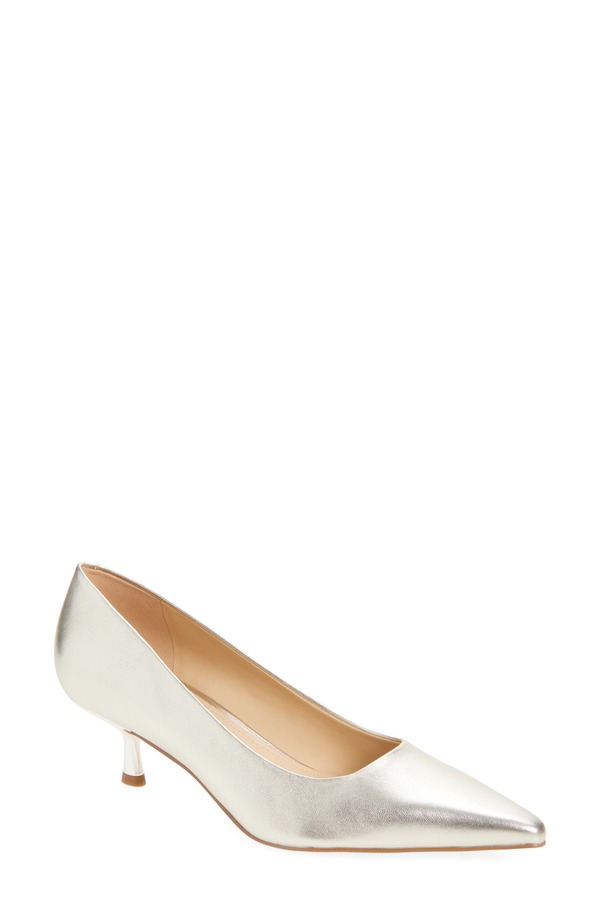 目じるし・フィッシャー レディース シューズ 踵 Marc Fisher LTD Calynna Pointed Toe Kitten Heel Pump Gold ゴールド