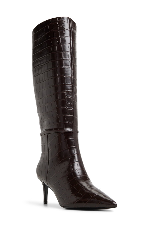 アルド レディース シューズ ブーツ・レインブーツ ALDO Heathher Pointed Toe Knee High Boot Dark Brown ブラウン|ReVida 店