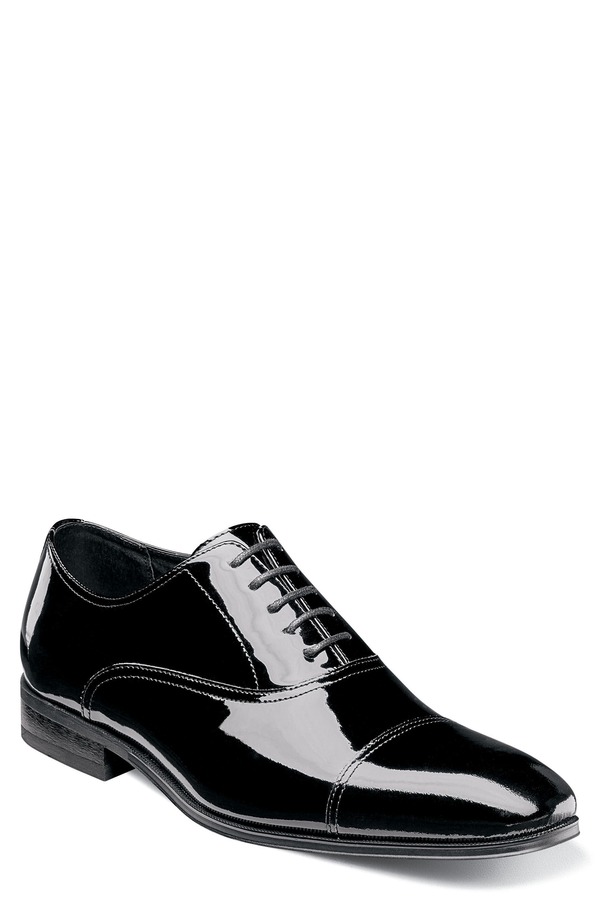 フローシャイム メンズ シューズ オックスフォード 鳥打ち帽 Florsheim Tux Cap Toe Oxford Black Patent Leather 黒いこと