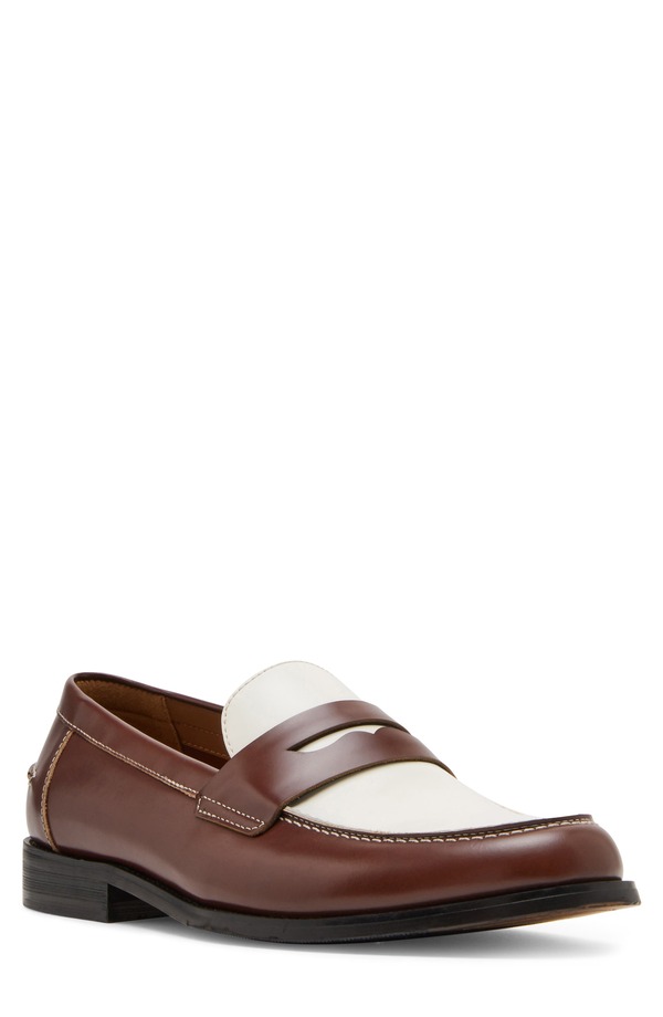 スティーブ マデン メンズ シューズ ローファー Steve Maddenatan Penny Loafer Brn/Wht｜ReVida 店 30,420円