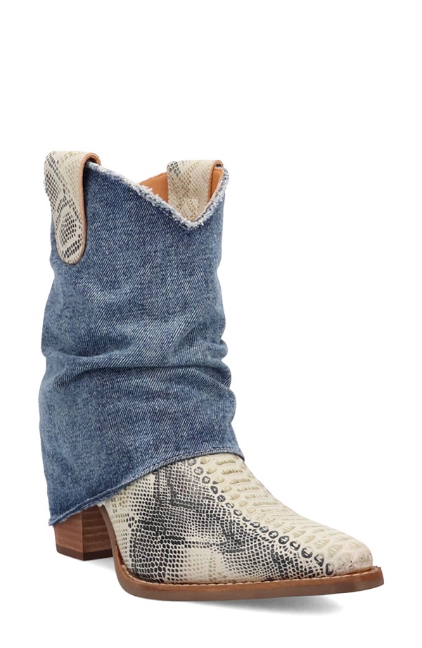 ディンゴ レディース シューズ ブーツ・レインブーツ デニム Dingo Denim Dream Western Boot Blue ブルー|ReVida 店