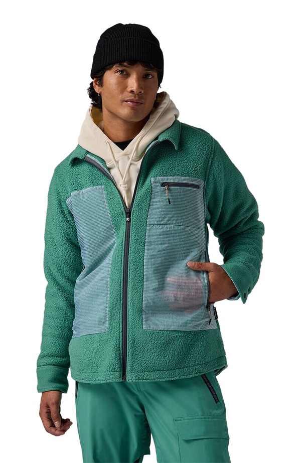 うしろ側カントリー メンズ アウター 上衣・上衣 プルオーバー フリース Backcountry Wander Pile-Fleece Shirt Jacket- Men\u0027s Gearhead Green 緑であること メンズファッション-コート・ジャケット
