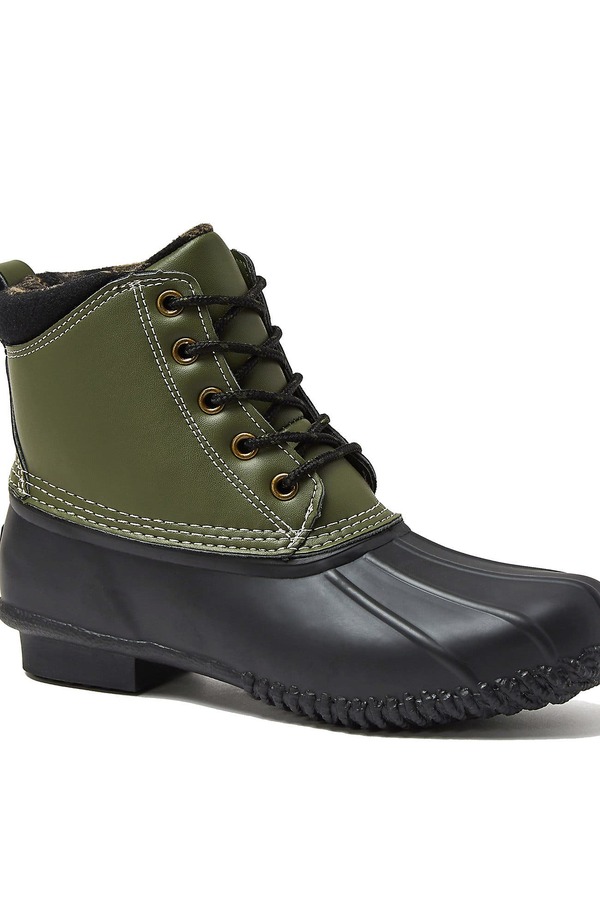 ランズエンド レディース シューズ ブーツ・レインブーツ Lands' End Insulateduck Boots Forest Moss Leather フォレスト｜ReVida 店
