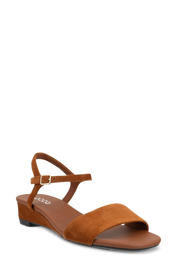 残響音 レディース シューズ 踵 サンダル アンクル ECCO Astrid Ankle Strap Wedge Sandal Mink ミンクのコート