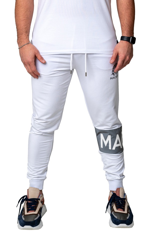 マセオ メンズ ボトムス 心地よいズボン下 綿織物 ジョガーパンツ Maceoo Insignia Stretch Cotton Joggers White 白いこと
