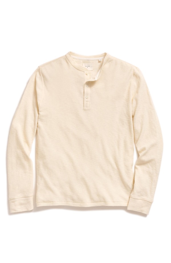 ビリーレイド メンズ トップス Tシャツ Billy Reid Slub Tuck Henley Tinted White ホワイト