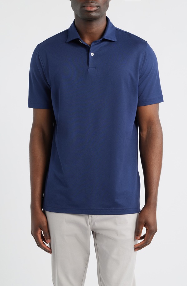ピーター・ミラー メンズ トップス ポロシャツ コットン Peter Millar Crown Crafted Albatross Pima Cotton Blend Polo Navy ネイビー｜ReVida 店