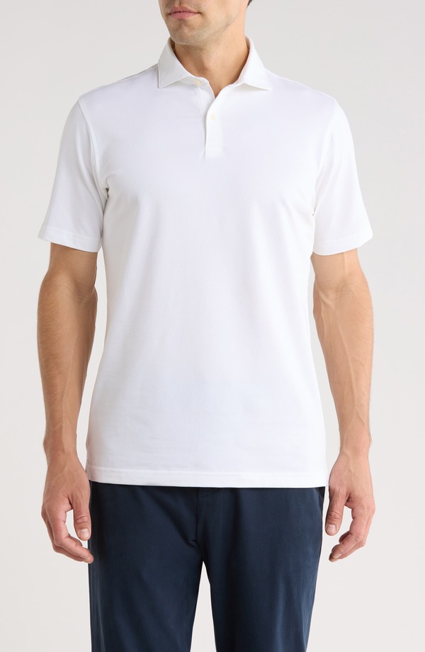 ピーター・ミラー メンズ トップス ポロシャツ コットン Peter Millar Crown Crafted Albatross Pima Cotton Blend Polo White ホワイト