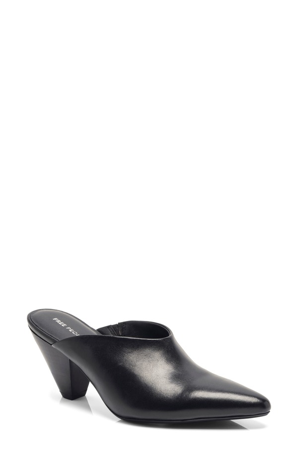 フリーピープル レディース シューズ 踵 Free People Stellar Mule Black Leather 黒いこと