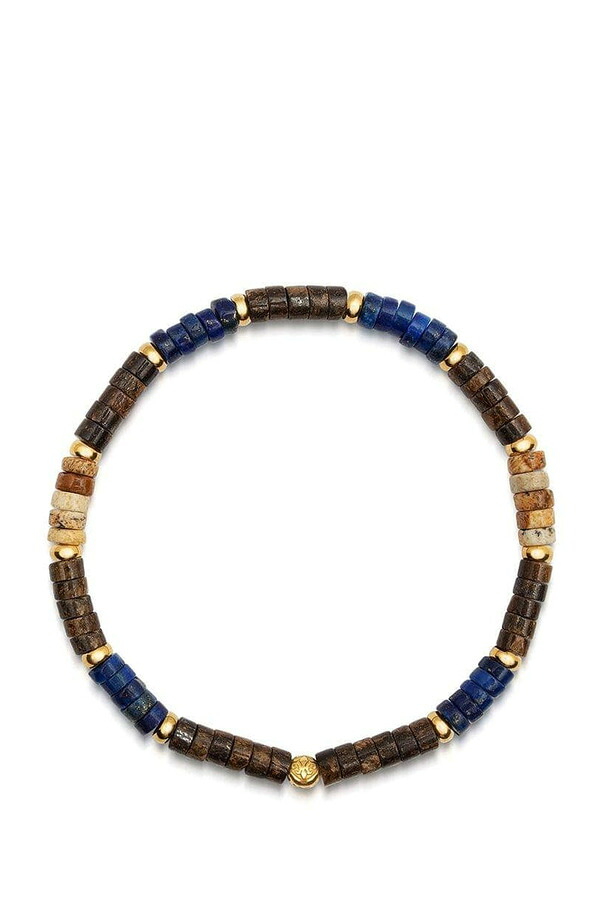 ナイアヤラ メンズ アクセサリー ブレスレット・バングル・アンクレット Nialaya Heishi Beaded Wristband Brown ブラウン｜ReVida 店