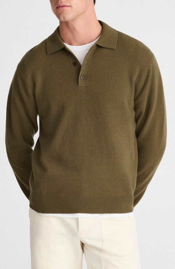 メイドウェル メンズ アウター パーカー・スウェット スポーツシャツ 羊毛 スウェーター Madewell Merino Wool Polo Sweater Bay Leaf