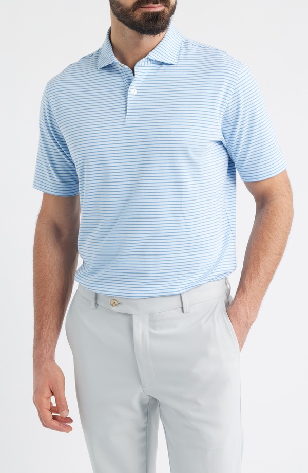 ピーター・ミラー メンズ トップス ポロシャツ コットン Peter Millar Crown Crafted Albatross Pima Cotton Blend Polo Blue Brisk ブルー