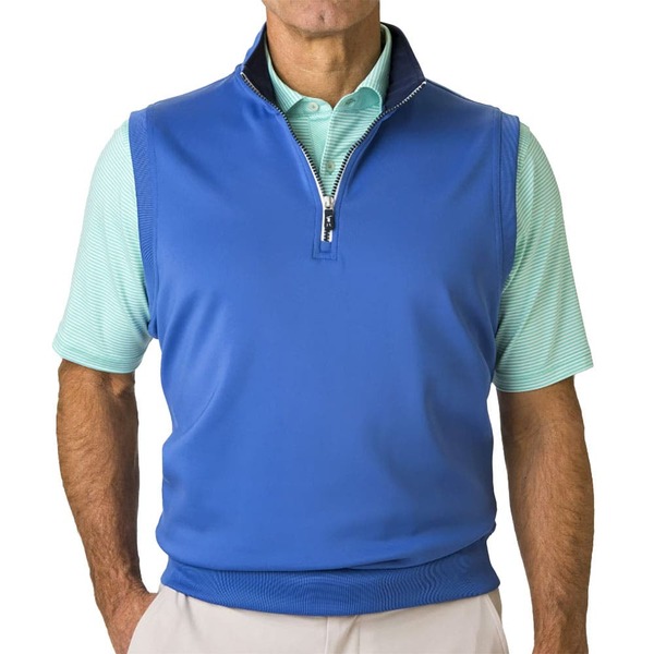 フェアウェイアンドグレーン メンズ アウター ベスト Fairway & Greene Caves Mens Golf Quarter-Zip Vest Baltic｜ReVida 店