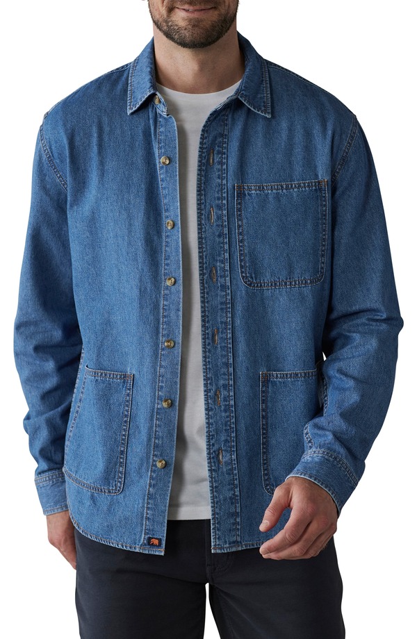 ノーマルブランド メンズ アウター ジャケット・ブルゾン シャツ デニム The Normal Brand Lightweight Denim Overshirt Medium Wash デニム