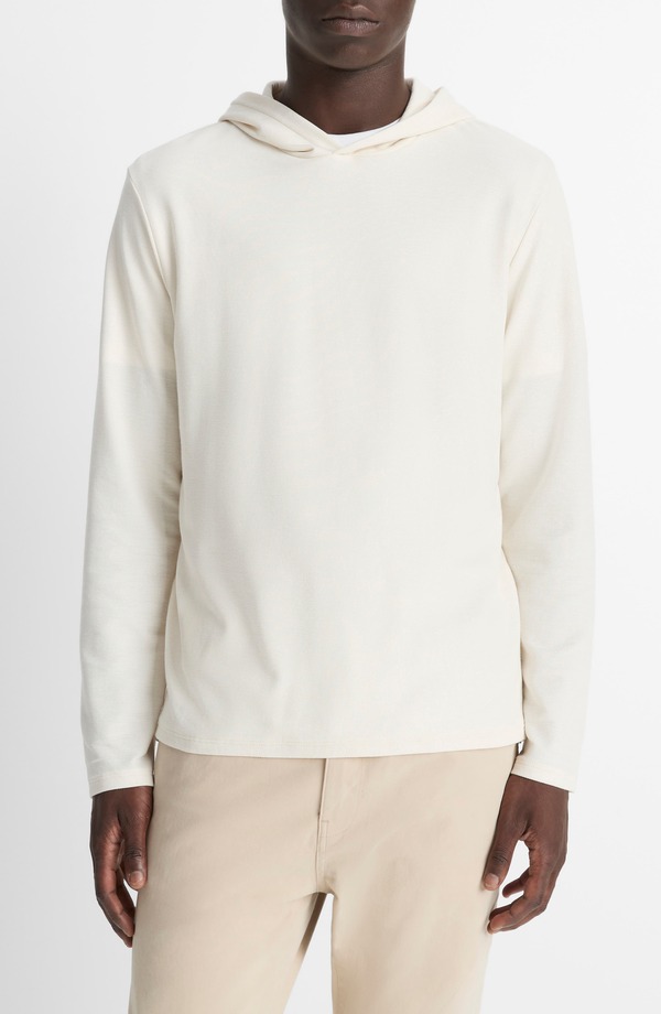 ヴィンス メンズ アウター パーカー・スウェット 綿織物 Vince Pima Cotton Piqu Hoodie Blanco
