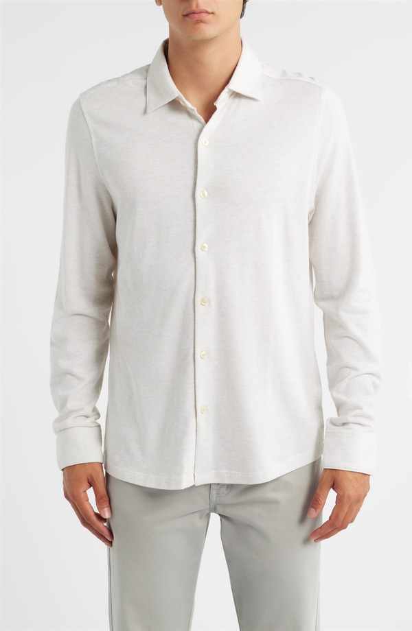 ロバートバラケット メンズ トップス シャツ ニット Robert Barakett Hornby Long Sleeve Knit Button-Up Shirt Cream クリーム 27,170円