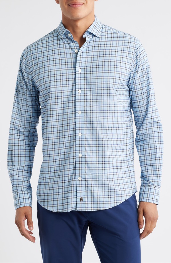 ジョニー オー メンズ トップス シャツ johnnie-O Jaden Check Stretch Button-Up Shirt Maliblu チェック