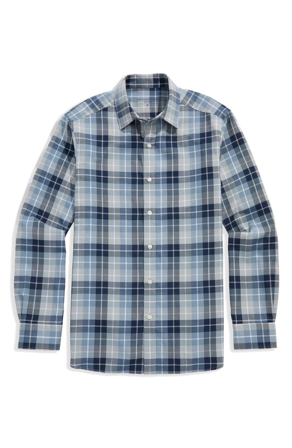 ヴァインヤードヴァインズ メンズ トップス シャツ vineyard vines Brant Plaid Tech Twill Button-Up Shirt Ultimate Grey グレー