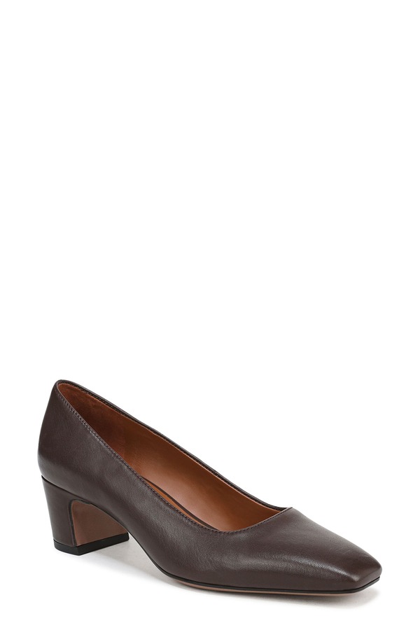フランコサルト レディース シューズ ヒール Franco Sarto Salino Square Toe Pump Chocolate Brown ブラウン｜ReVida 店