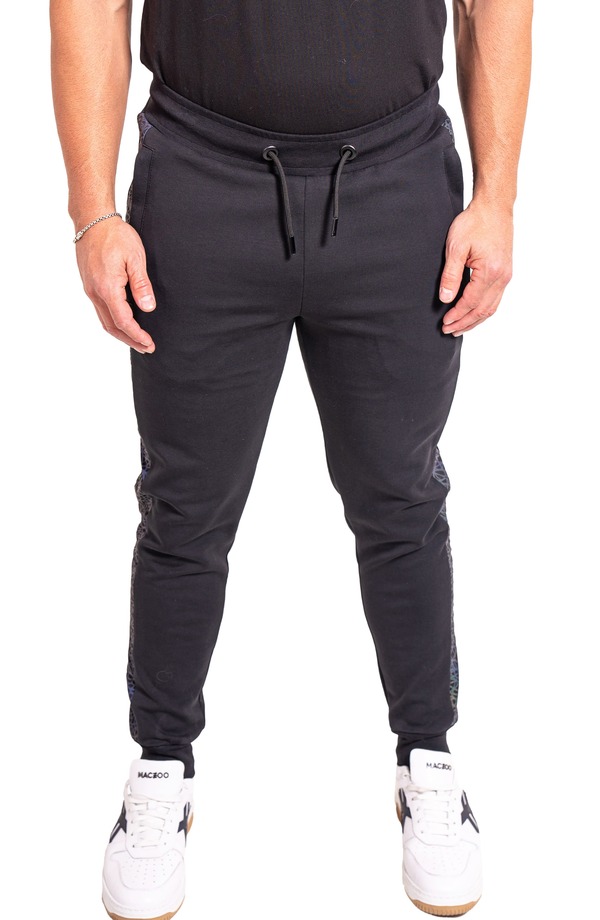 マセオ メンズ ボトムス カジュアルパンツ コットン ジョガーパンツ Maceoo Ascension Side Stripe Cotton Blend Joggers Black ブラック