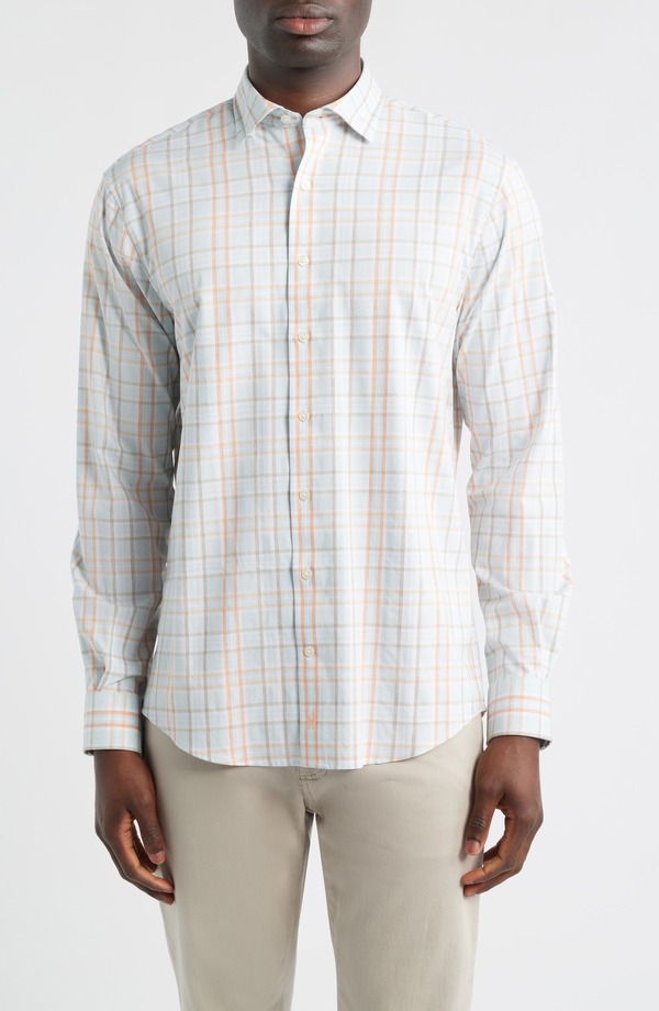 ジョニー オー メンズ トップス シャツ johnnie-O Texel Open Check Everyday Performance Button-Up Shirt Breeze チェック