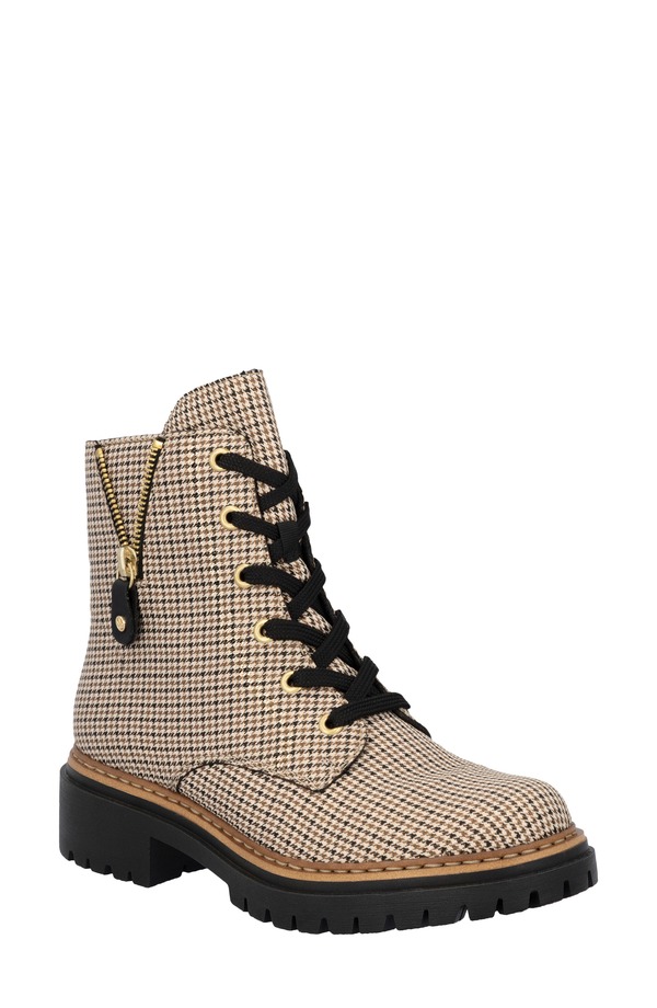 ロバート・エドワード・リー鉄道車両 レディース シューズ ブーツ・レインブーツ スピード競技 Rieker Pearl 17 Lace-Up Boot Beige-Schwarz/ Schwarz ベージュ