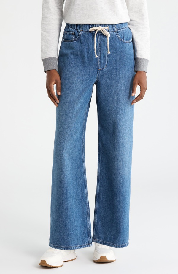 マリーン レイヤー レディース ボトムス デニムパンツ ワイドレッグ Marine Layer Ella Wide Leg Denim Pants Medium Wash デニム