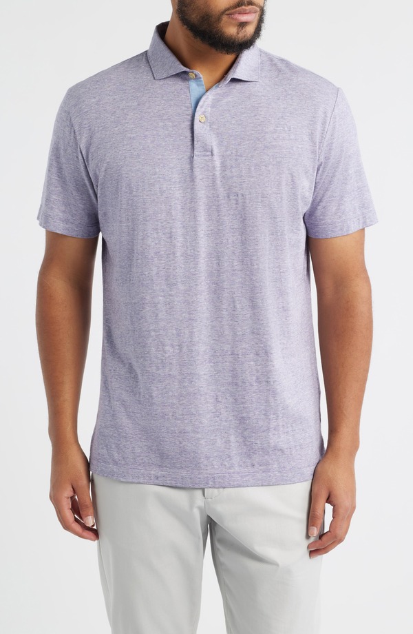 ジョニー オー メンズ トップス ポロシャツ コットン johnnie-O Starnes Heathered Cotton Blend Polo Bluestone