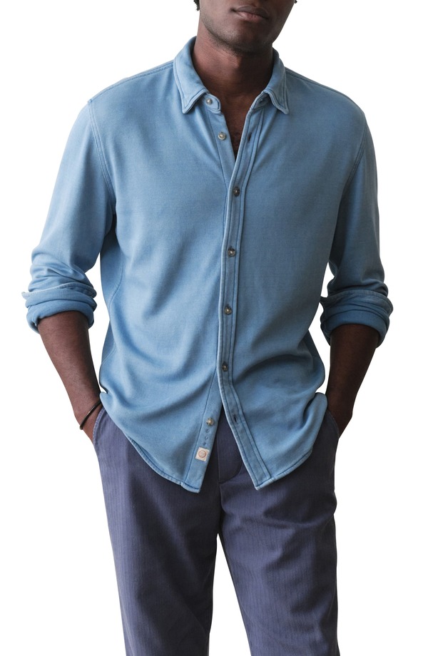 マリーン レイヤー メンズ トップス シャツ Marine Layer Pacifica Button-Up Shirt Indigo インディゴ｜ReVida 店