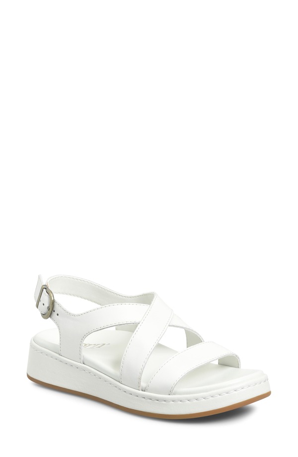 バーン レディース シューズ サンダル Brn Victoria Slingback Sandal White Leather ホワイト|ReVida 店