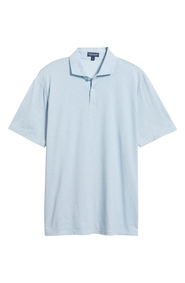 ピーター・ミラー メンズ トップス ポロシャツ コットン Peter Millar Crown Crafted Journeyman Stripe Pima Cotton Polo Blue Brisk ブルー