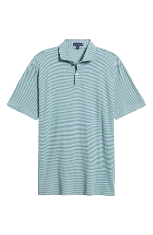 ピーター・ミラー メンズ トップス ポロシャツ コットン Peter Millar Crown Crafted Journeyman Stripe Pima Cotton Polo Light Willow ストライプ
