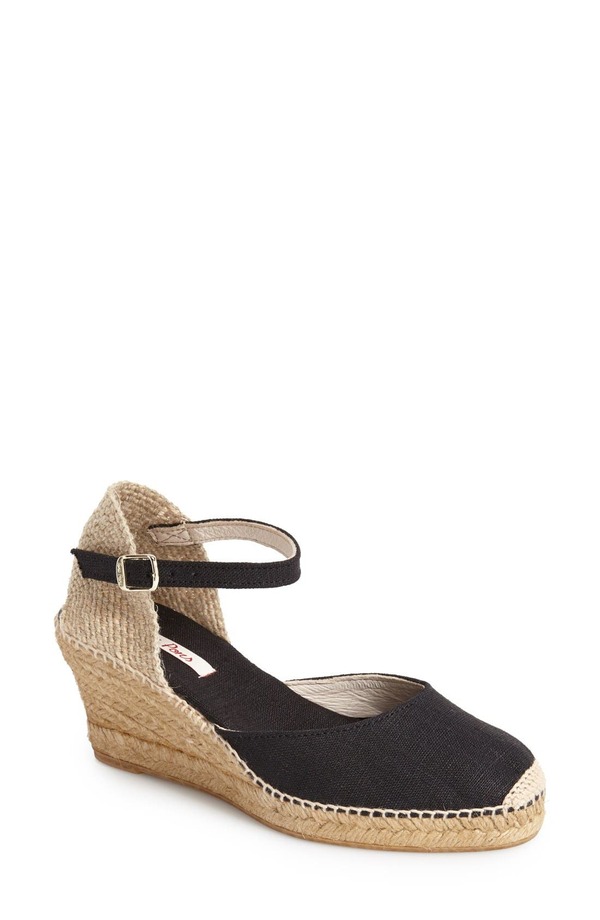 トニーポンズ レディース シューズ サンダル リネン Toni Pons 'Caldes' Linen Wedge Sandal Black ブラック｜ReVida 店 29,120円